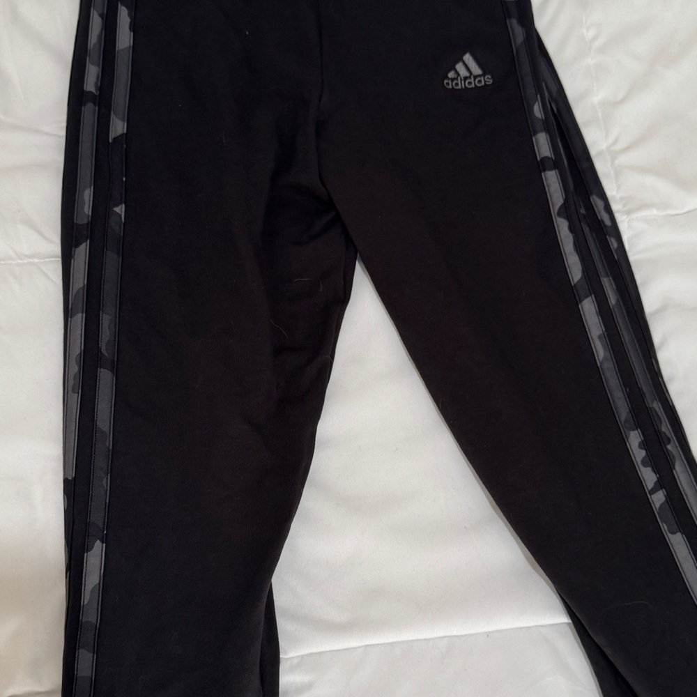 Adidas Kids Black Camo Stripe Leggings
